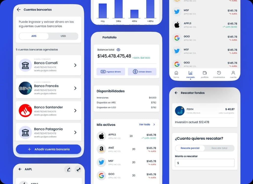 Diseñando claridad para cartera, posiciones, movimientos y operatoria financiera